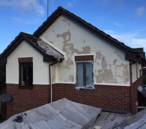 Exterior decorating work projects at house in Neston