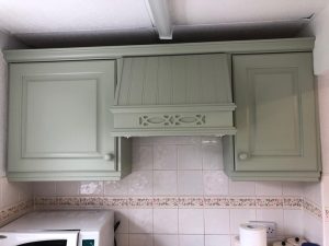 Kitchen cupboards projects after being redecorated.